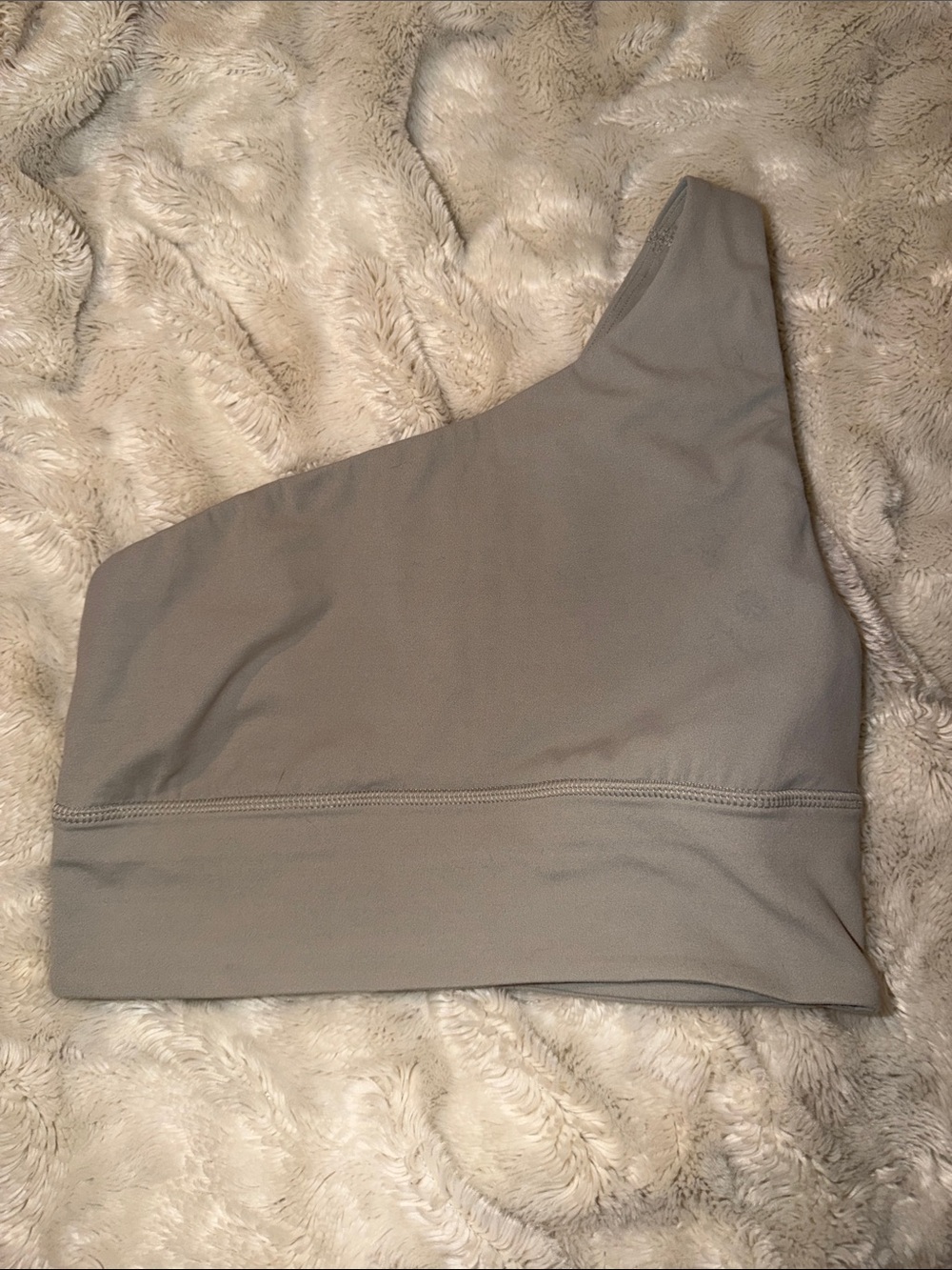 lululemon athletica One-Shoulder Sports Bra in Taupe Gray